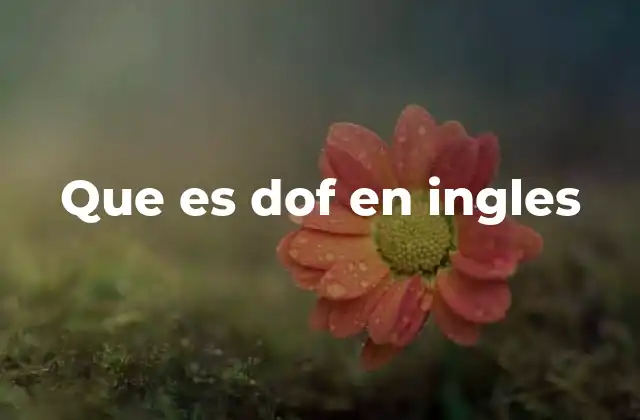 Que es Dof en Ingles