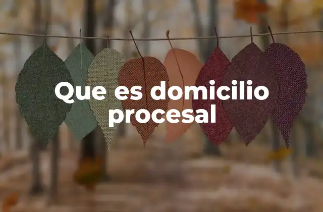 Que es Domicilio Procesal