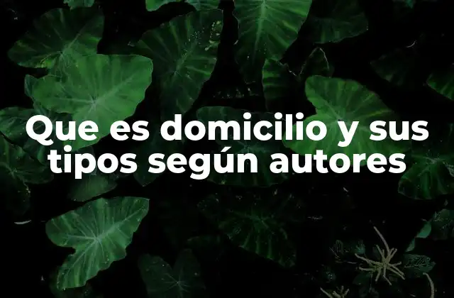 Que es Domicilio y Sus Tipos según Autores 2 Domicilio como base para la aplicación del derecho