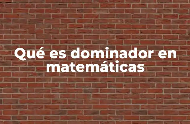 Qué es Dominador en Matemáticas