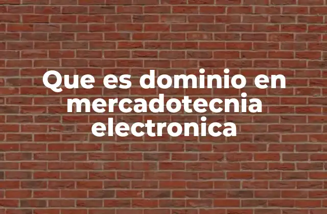 Que es Dominio en Mercadotecnia Electronica