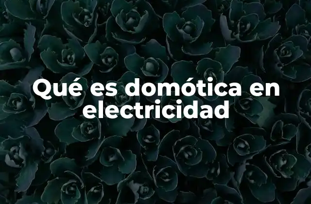 Qué es Domótica en Electricidad