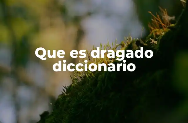 Que es Dragado Diccionario 2 El dragado en la ingeniería marítima y su importancia en la navegación