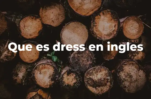 Que es Dress en Ingles