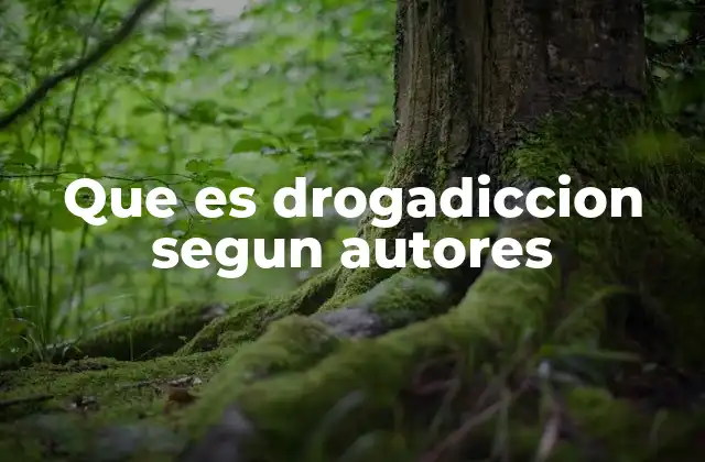 Que es Drogadiccion Segun Autores