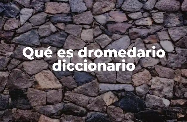 Qué es Dromedario Diccionario