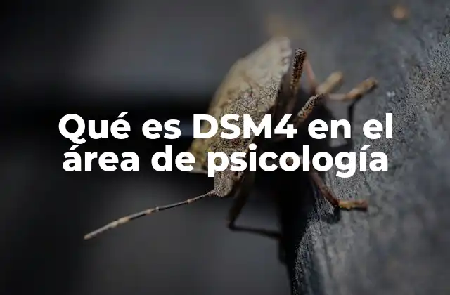 Qué es Dsm4 en el Área de Psicología