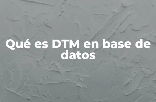 Qué es Dtm en Base de Datos
