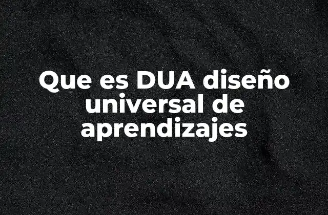 Que es Dua Diseño Universal de Aprendizajes