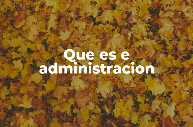 Que es e Administracion