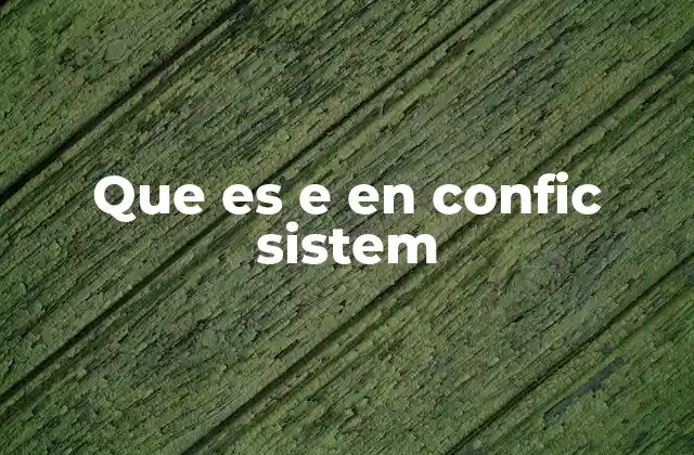 Que es e en Confic Sistem