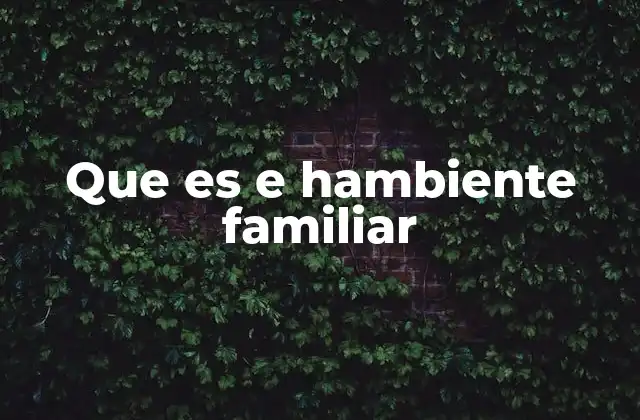 Que es e Hambiente Familiar