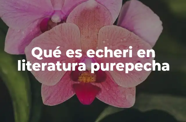 Qué es Echeri en Literatura Purepecha 2 El echeri como expresión cultural y pedagógica