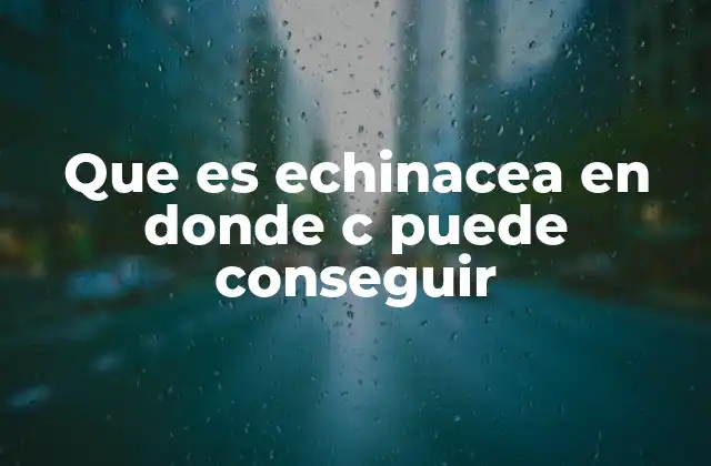 Que es Echinacea en Donde C Puede Conseguir
