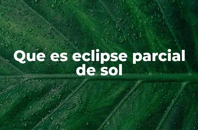 Que es Eclipse Parcial de Sol
