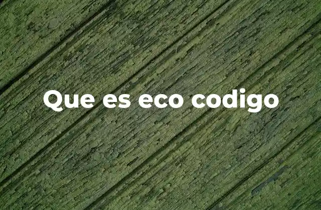 Que es Eco Codigo