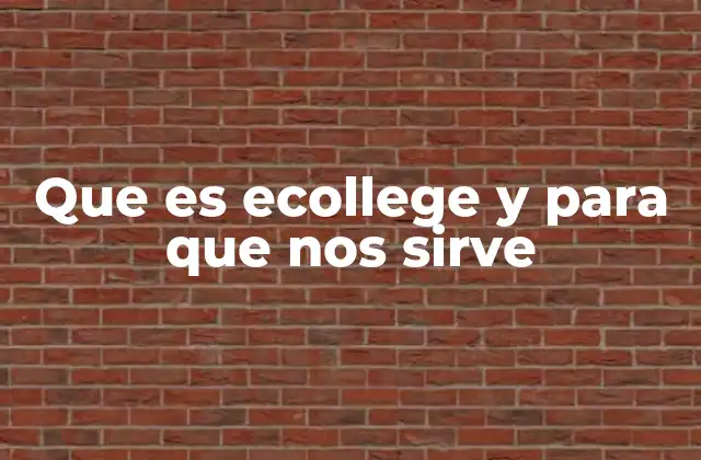 Que es Ecollege y para que Nos Sirve