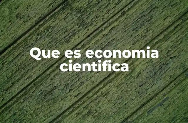 Que es Economia Cientifica