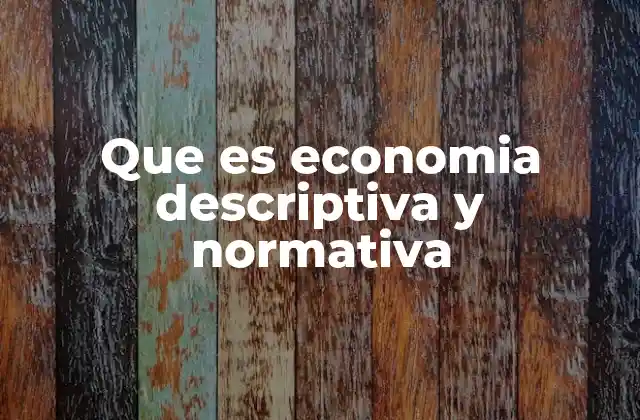 Que es Economia Descriptiva y Normativa 2 Diferencias entre ambas corrientes económicas