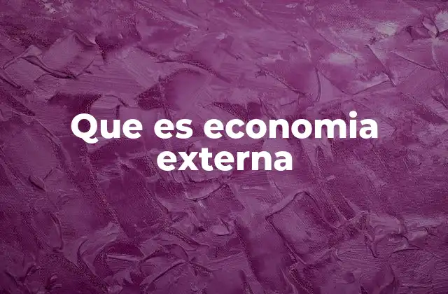Que es Economia Externa