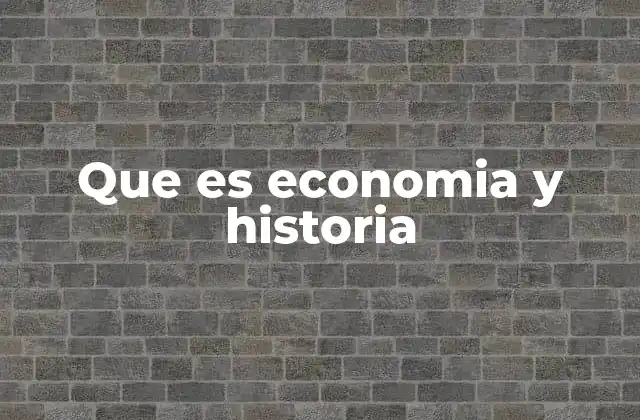 Que es Economia y Historia