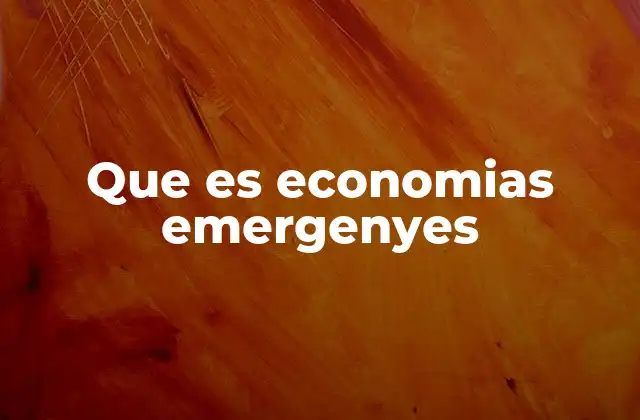 Que es Economias Emergenyes