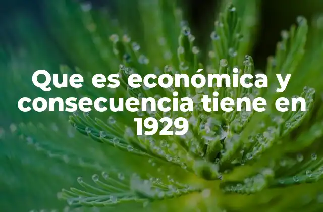 Que es Económica y Consecuencia Tiene en 1929 2 El impacto de la Gran Depresión en la economía global