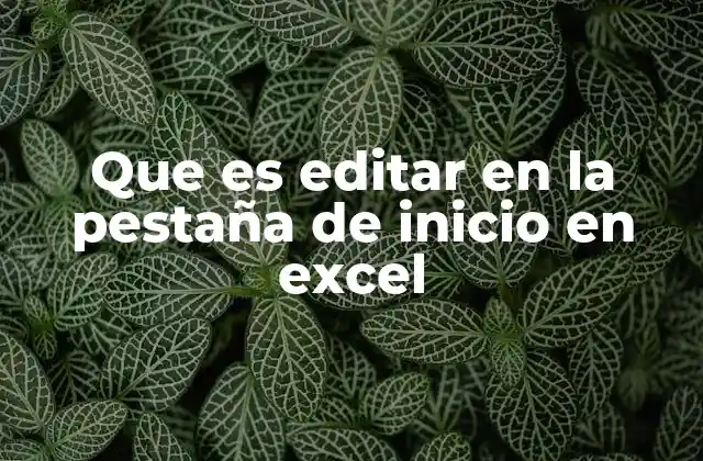 Funciones básicas de edición en la pestaña de Inicio de Excel