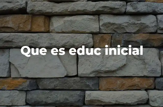 Que es Educ Inicial