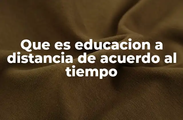 La importancia del tiempo en la educación a distancia