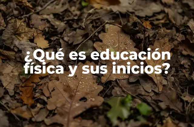 ¿qué es Educación Física y Sus Inicios?