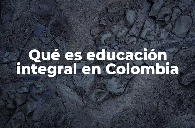 Qué es Educación Integral en Colombia