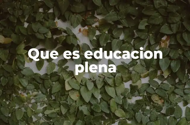 Que es Educacion Plena