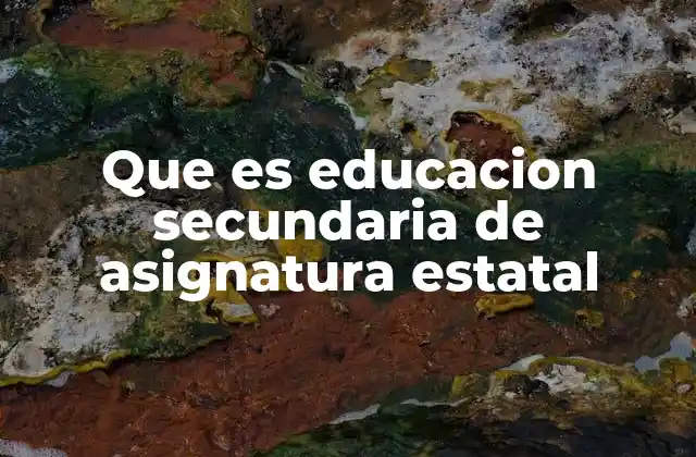Que es Educacion Secundaria de Asignatura Estatal