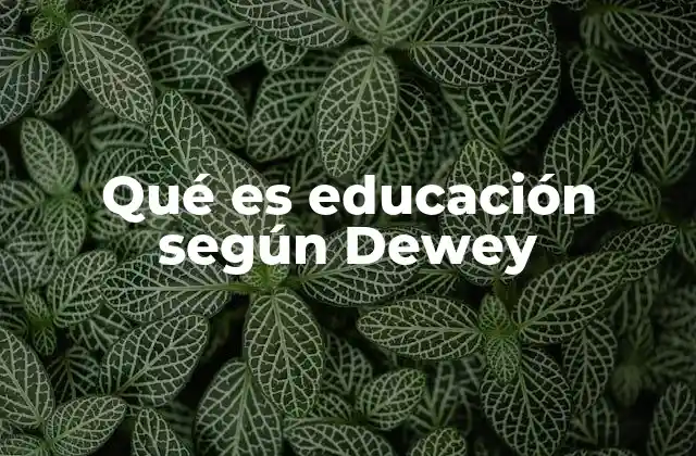 Qué es Educación según Dewey