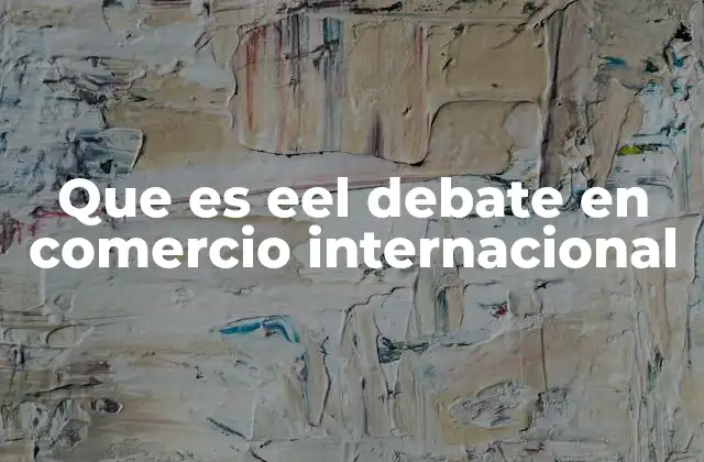 Que es Eel Debate en Comercio Internacional