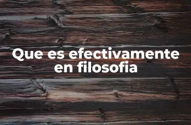 Que es Efectivamente en Filosofia 2 La noción de efectividad en el pensamiento filosófico