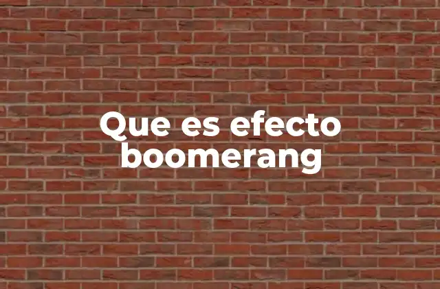 Que es Efecto Boomerang
