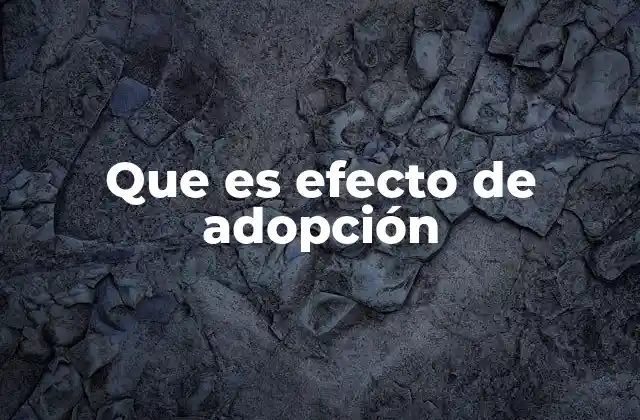 Que es Efecto de Adopción
