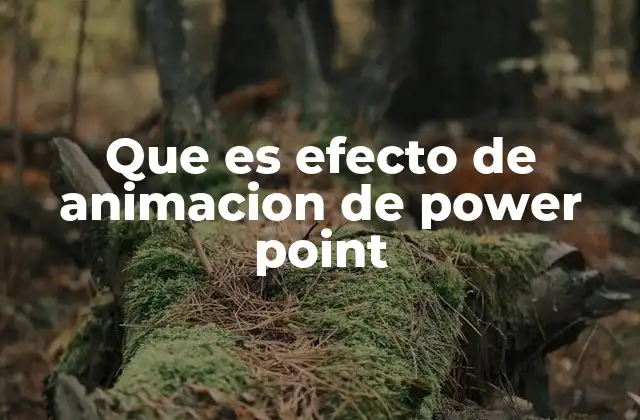 Que es Efecto de Animacion de Power Point