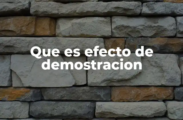 Que es Efecto de Demostracion
