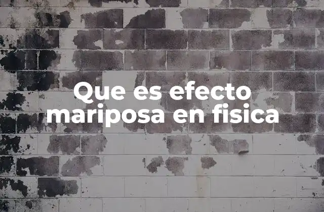 Que es Efecto Mariposa en Fisica