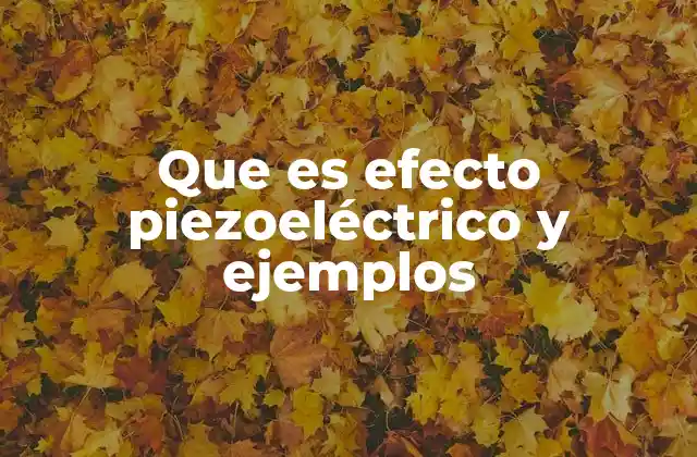 Que es Efecto Piezoeléctrico y Ejemplos