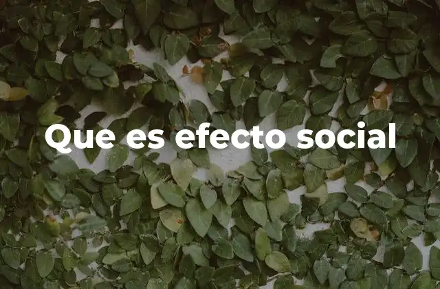 Que es Efecto Social