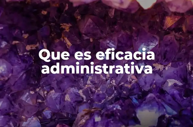 Que es Eficacia Administrativa