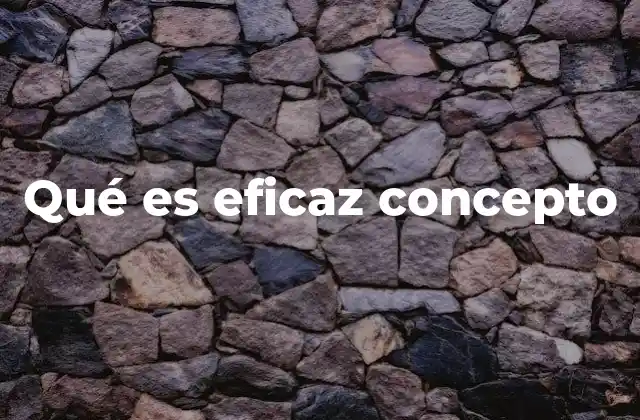 Qué es Eficaz Concepto