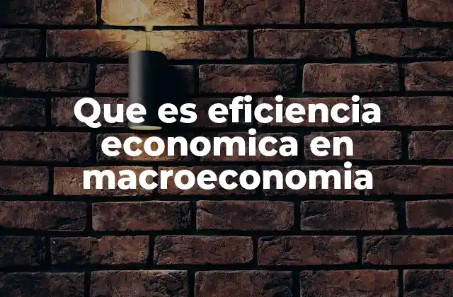 El papel de la eficiencia en el funcionamiento de una economía