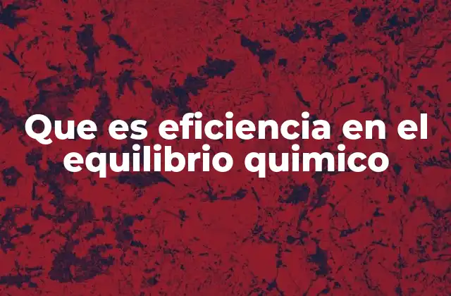 Que es Eficiencia en el Equilibrio Quimico