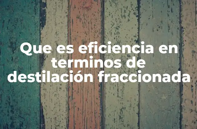 Que es Eficiencia en Terminos de Destilación Fraccionada