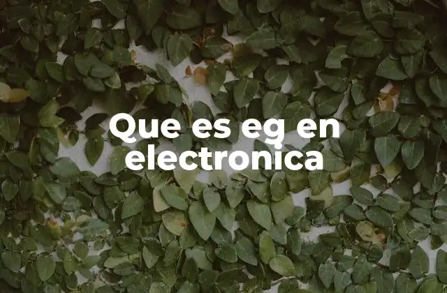 Que es Eg en Electronica